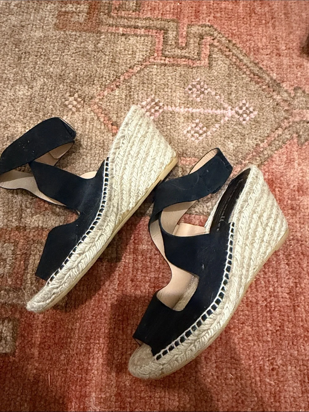 bettye muller Black Suede Knotted Espadrille Slide